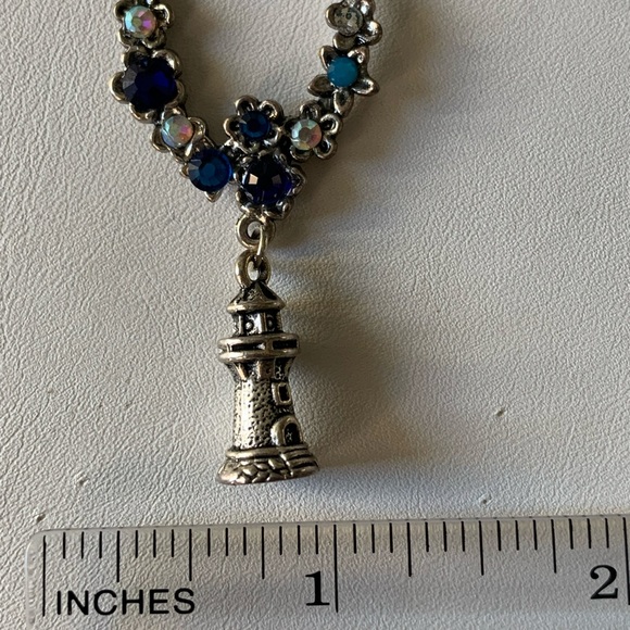 Necklace Lighthouse with blue crystals - Picture 8 of 10